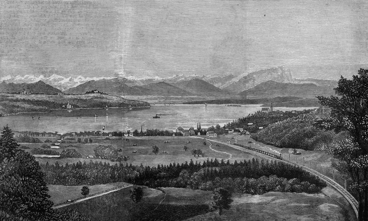 Starnbergsjøen, nær München, hvor den avdøde kongen av Bayern druknet seg selv, fra 