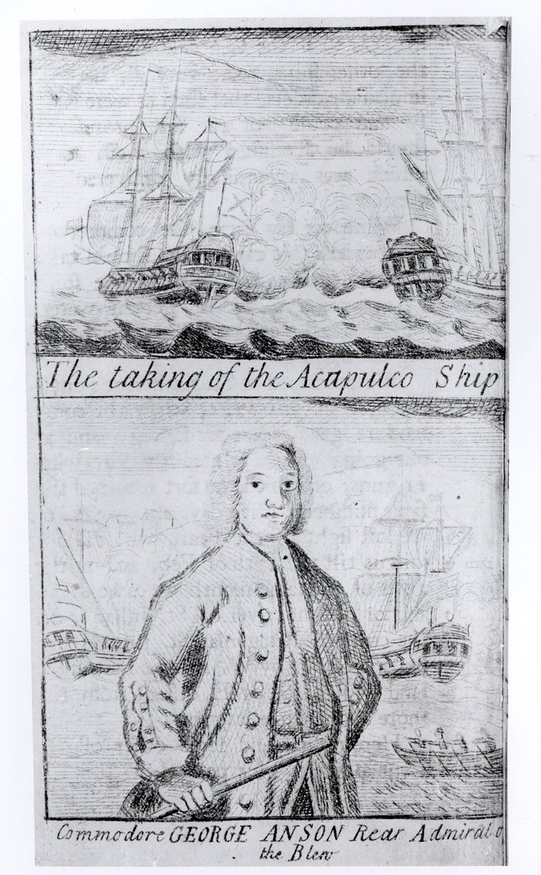 Inntaket av Acapulco-skipet, 20. juni 1743 av English School