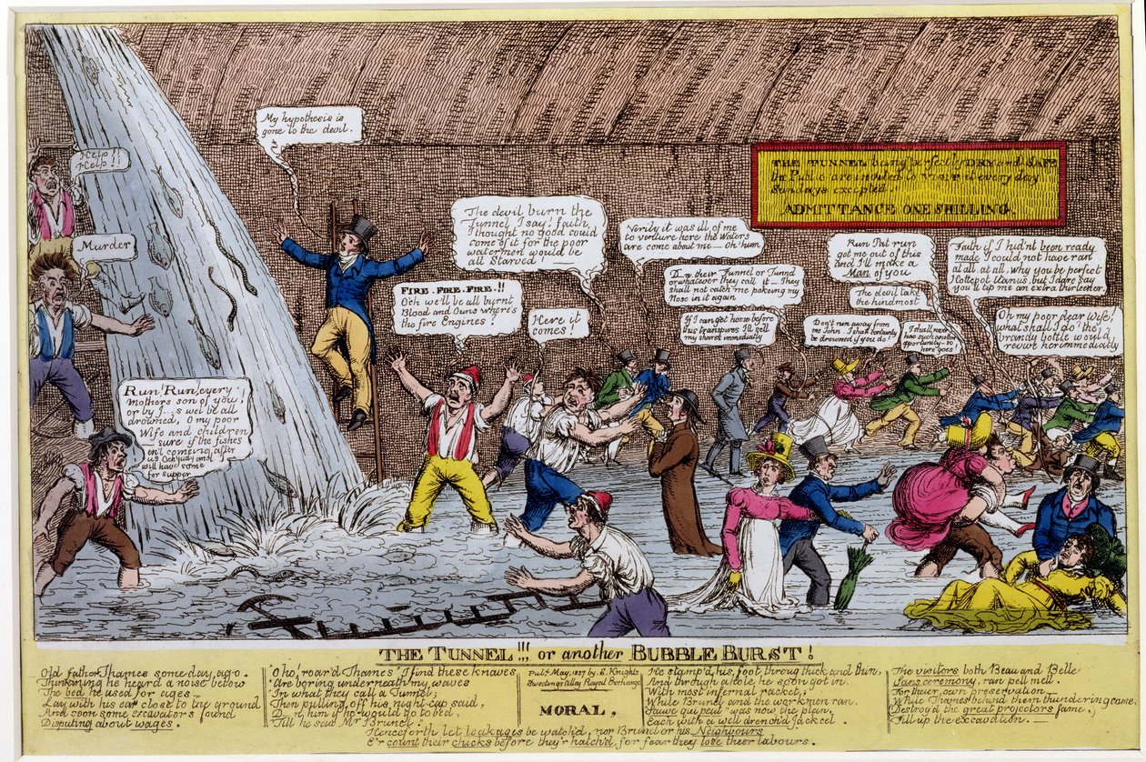Tunellen!!! eller en annen Bubble Burst!, 1827 av English School