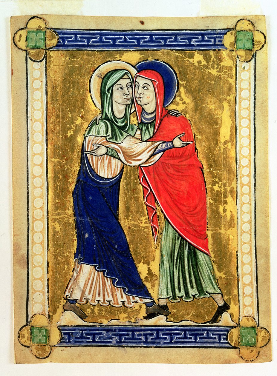 The Visitation, 1200 (akvarell på vellum) av English School