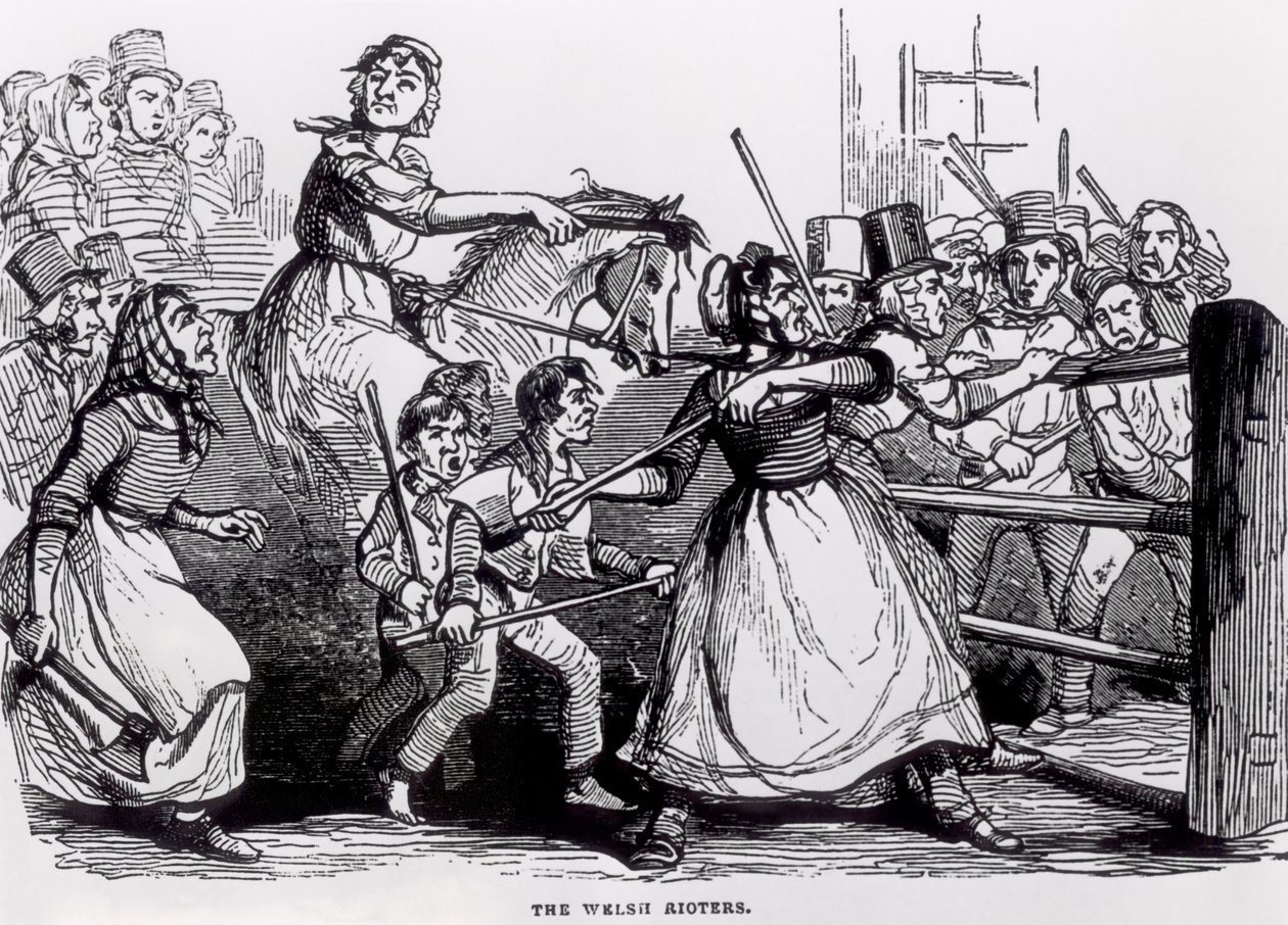 The Welsh Rioters, fra The Illustrated London News, 11. februar 1843 av English School