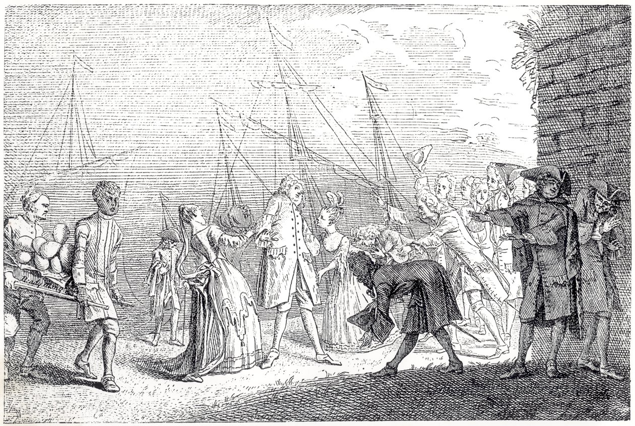 Landingen i England av Senesino, 1719 av English School