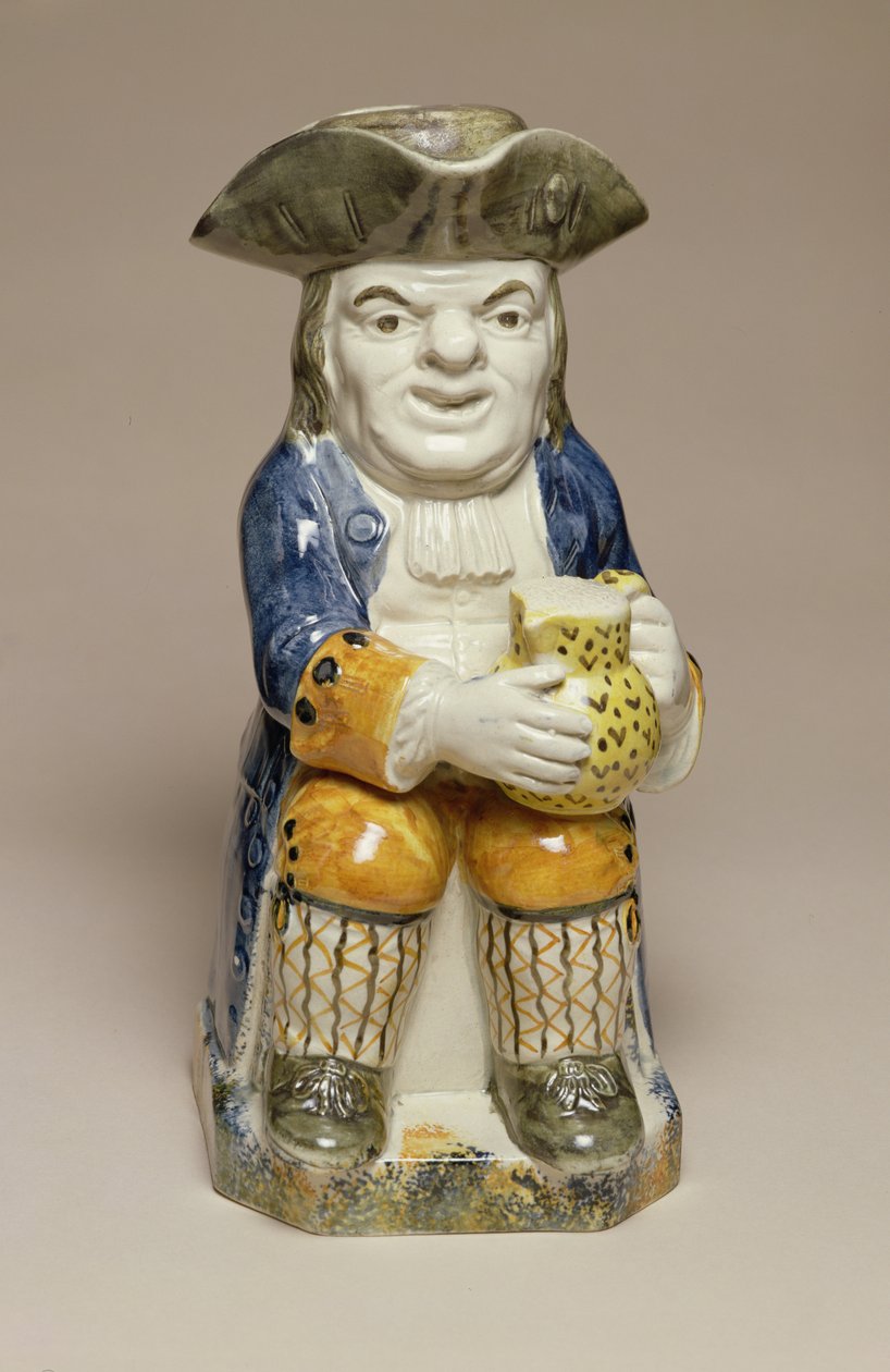 Toby Jug, laget i Staffordshire, ca. 1790-1810 (keramikk) av English School