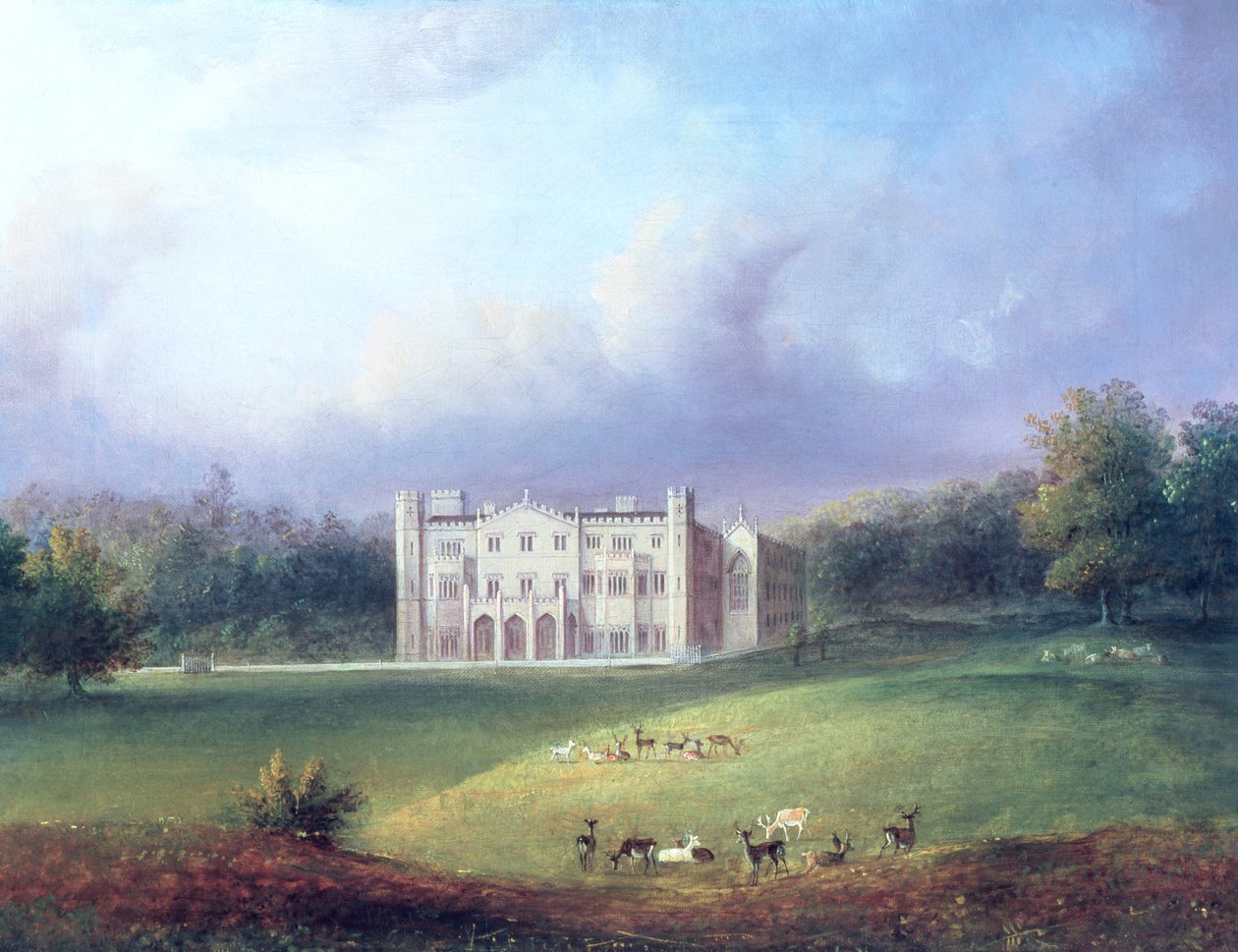 To utsikter over Apley Priory (detalj av 11741) av English School