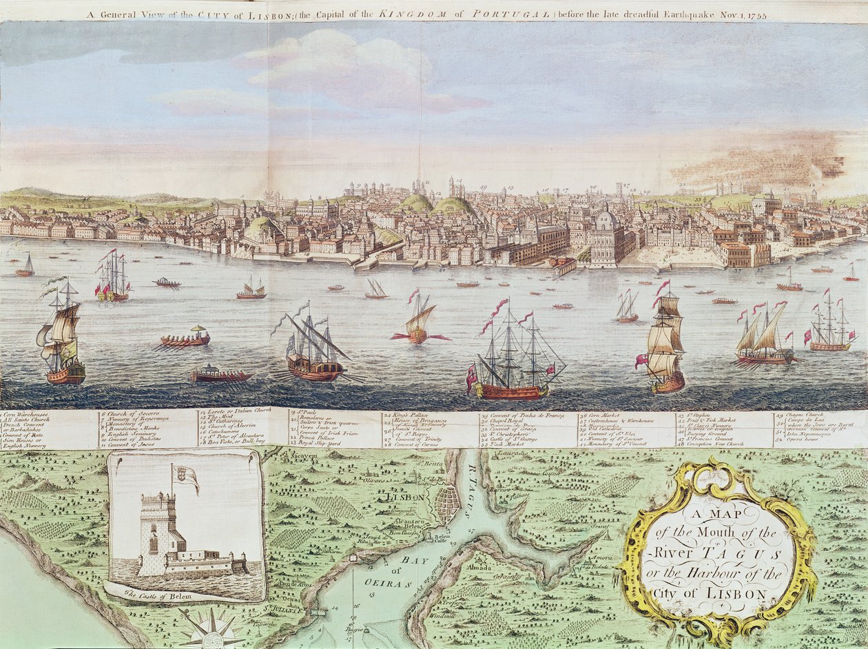 Utsikt over Lisboa, 1755 av English School