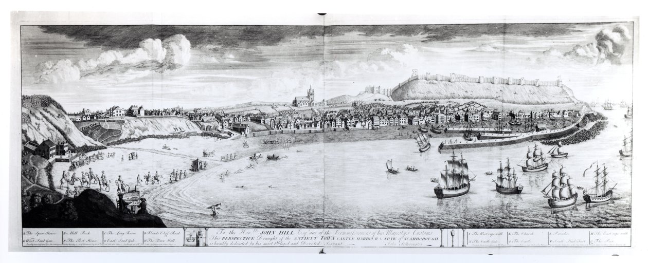 Utsikt over Scarborough, 1735 av English School