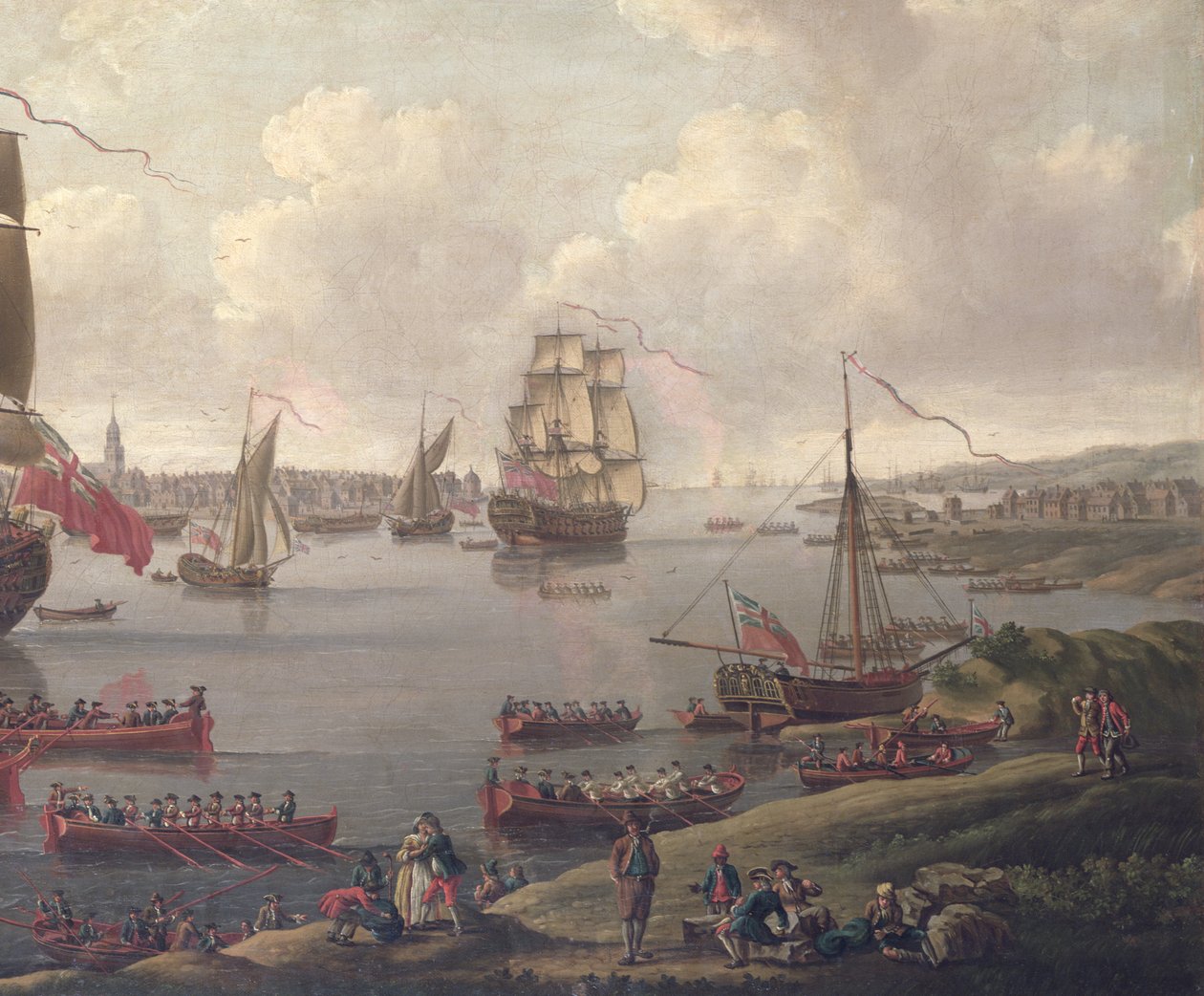 Utsikt over Themsen, 1761 (detalj av 18935) av English School