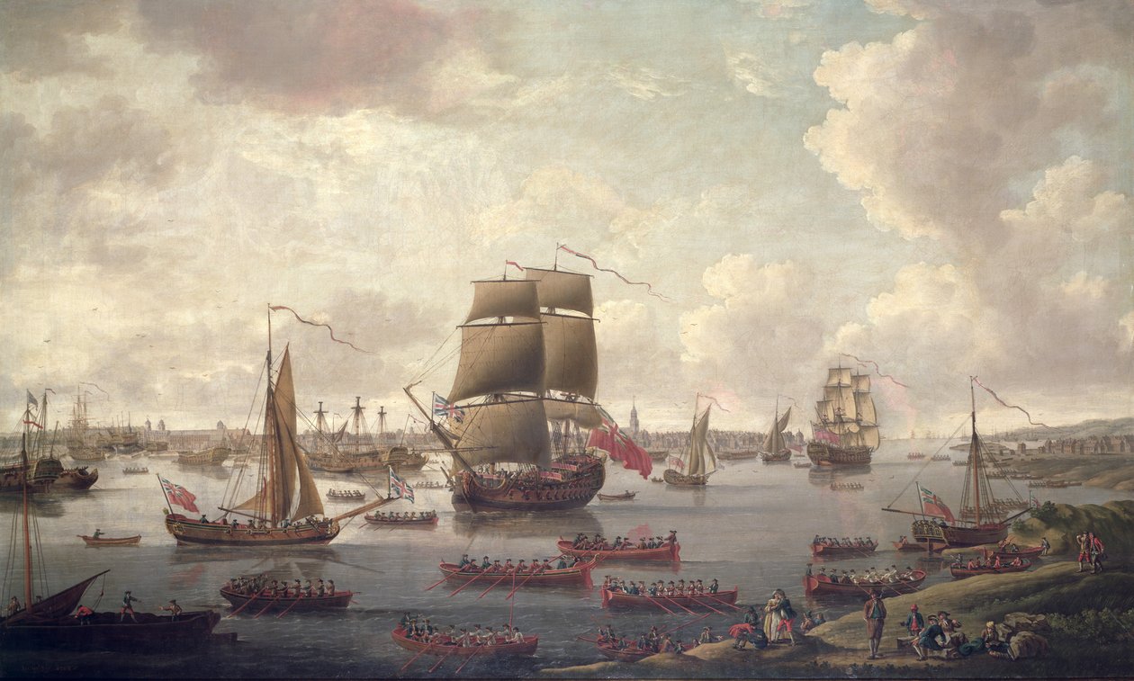 Utsikt over Themsen, 1761 av English School