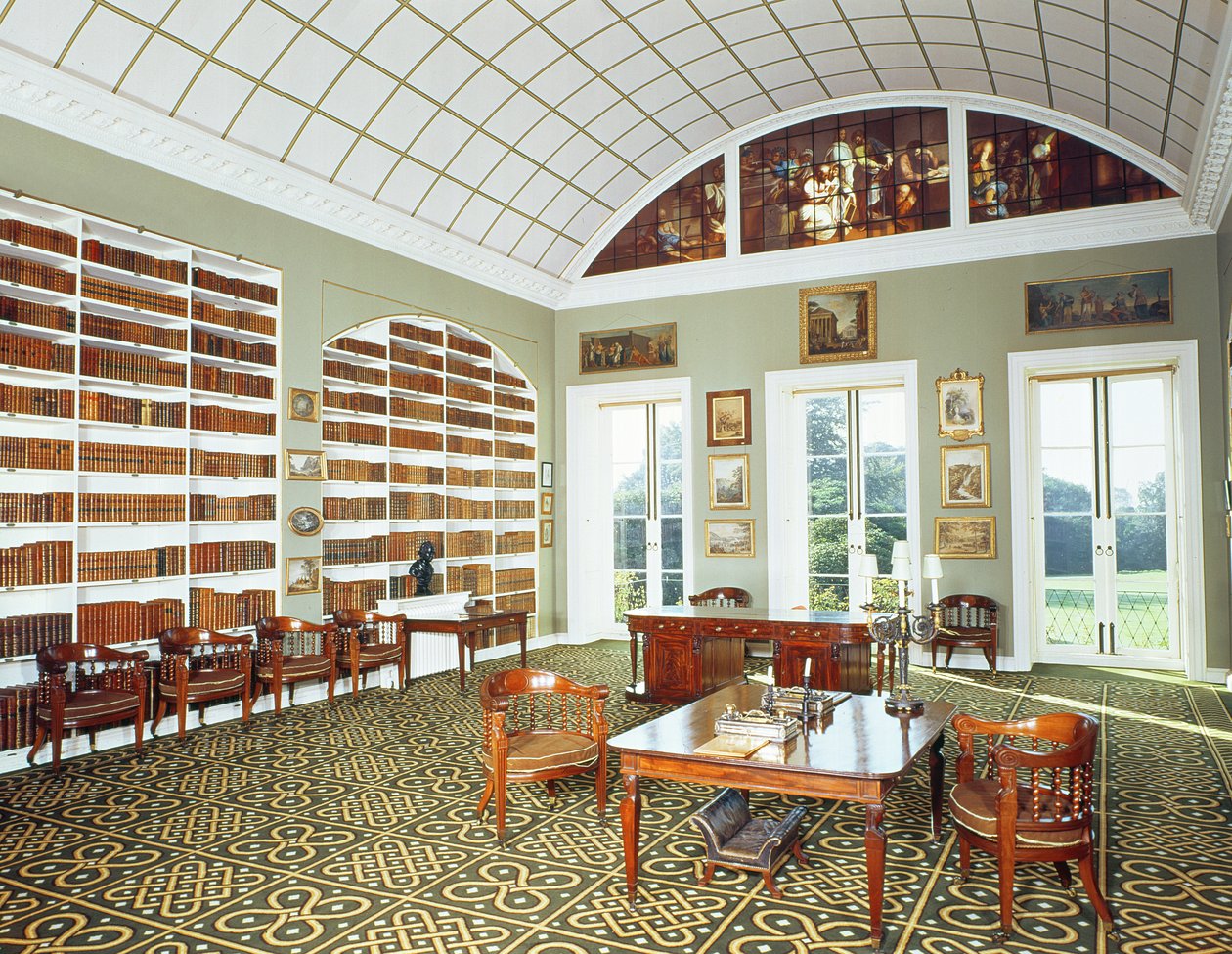 Utsikt over biblioteket, 1793 av English School