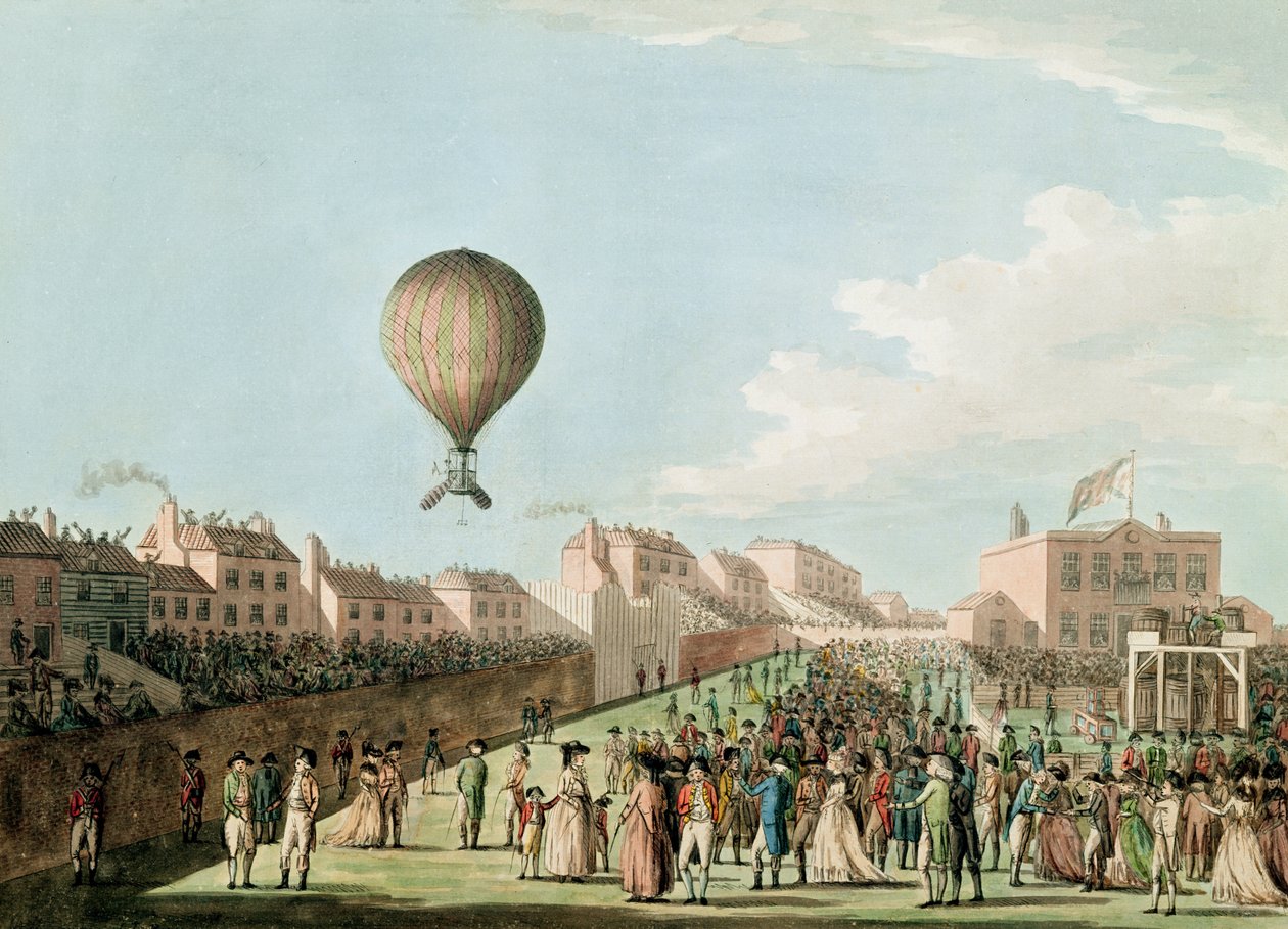 Vincent Lunardis luftoppstigning fra artilleribakken, 15. september 1784 av English School