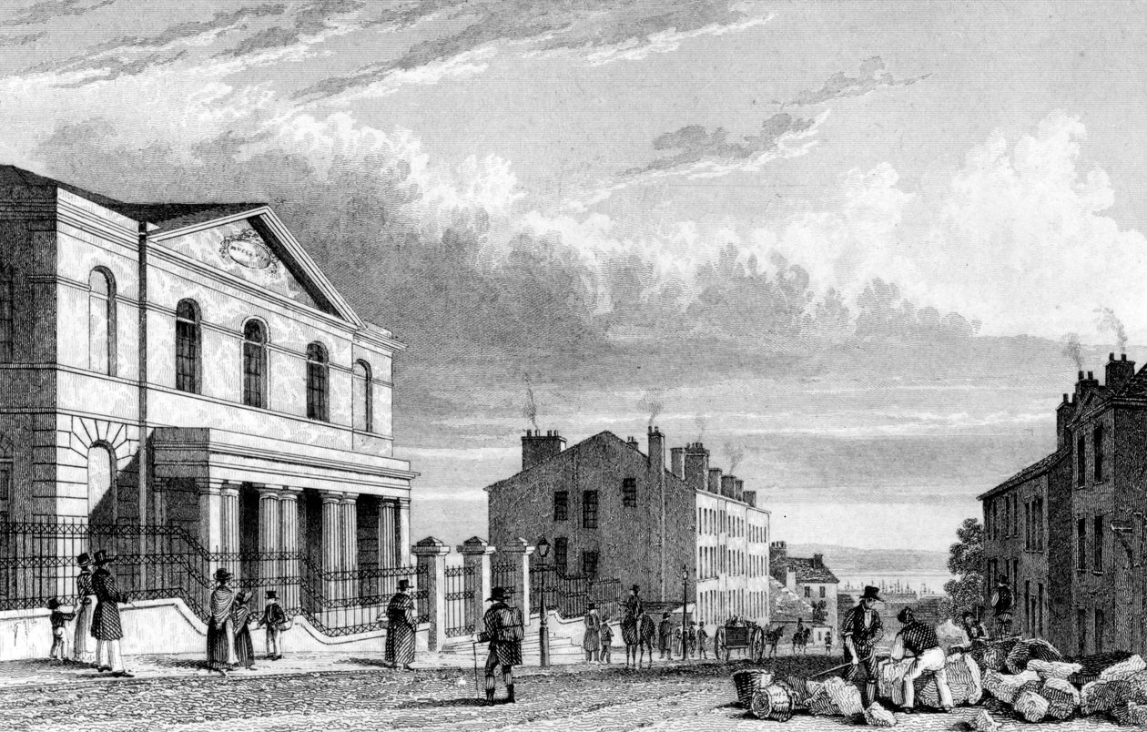 Wesleyan Chapel, Stanhope Street, Liverpool, gravert av J. Smith av English School