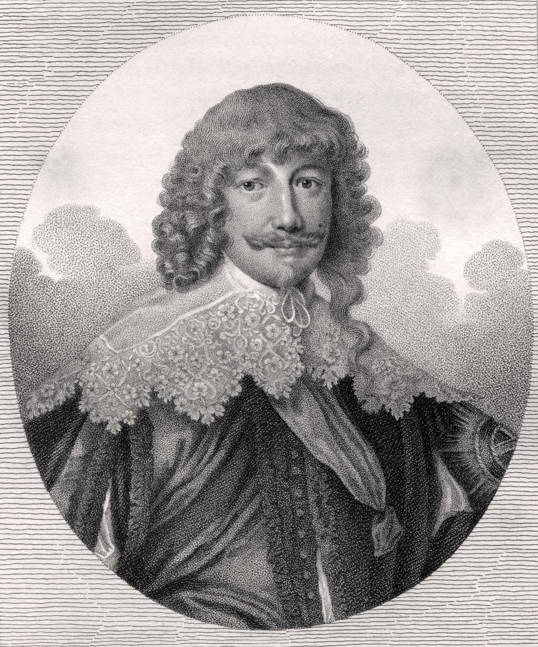 William Cavendish, gravert av Bocquet, illustrasjon fra 'A catalogue of Royal and Noble Authors, Volume III', utgitt i 1806 av English School