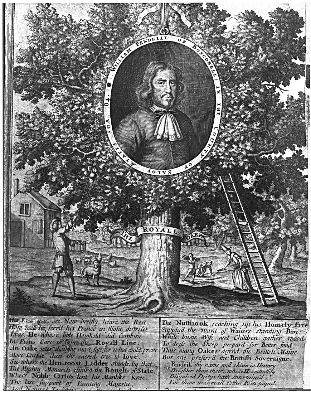 William Pendrill and the Boscobel Oak, ca. 1700 av English School