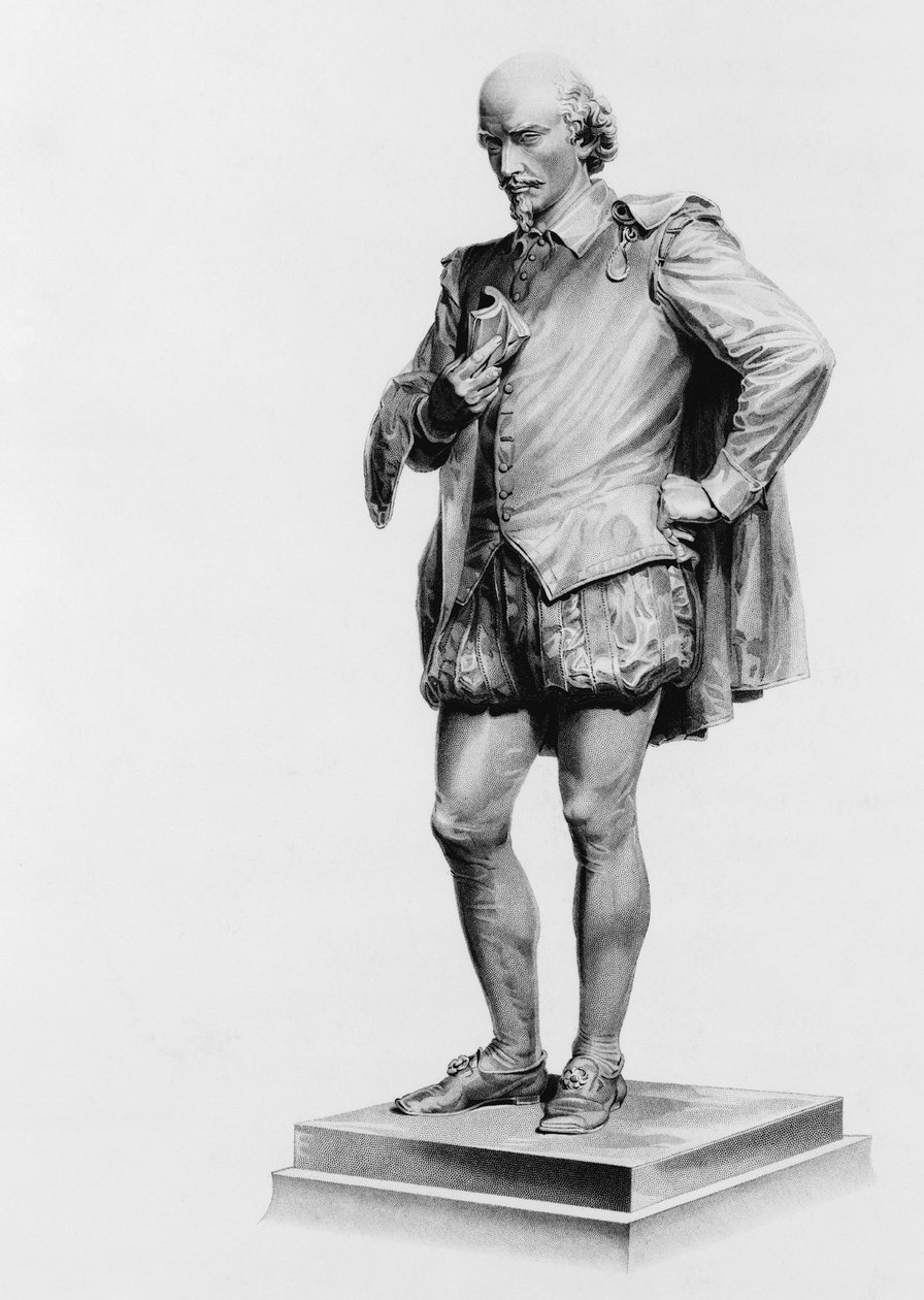 William Shakespeare (1564-1616), etter statuen av John Quincy Adams Ward (1830-1910) i Central Park, New York av English School