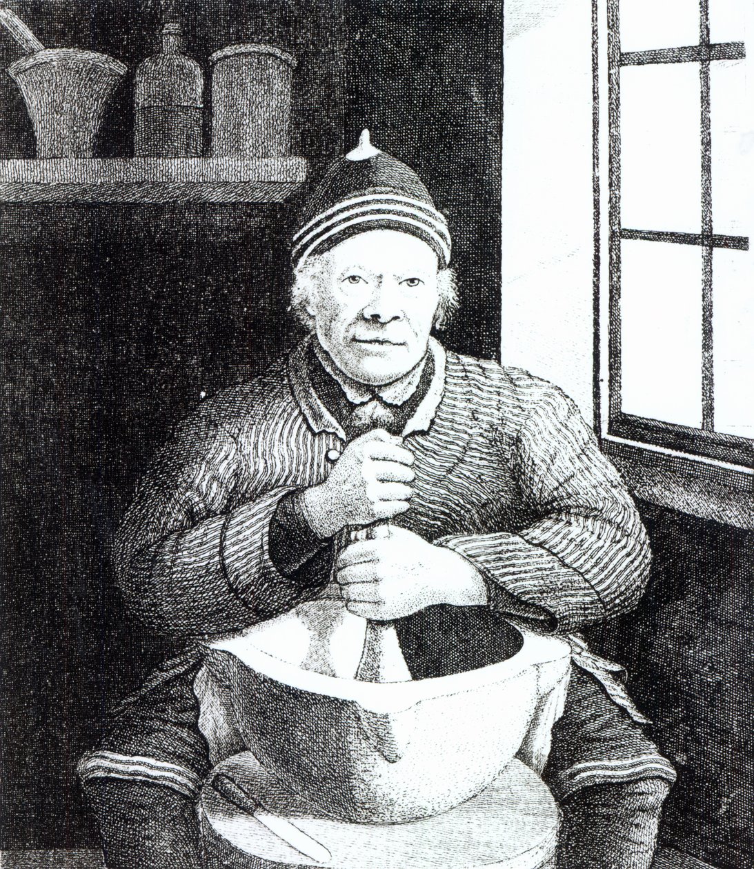 William Wilson, ofte kalt Mortar Willie, 107 år gammel, 1815 av English School