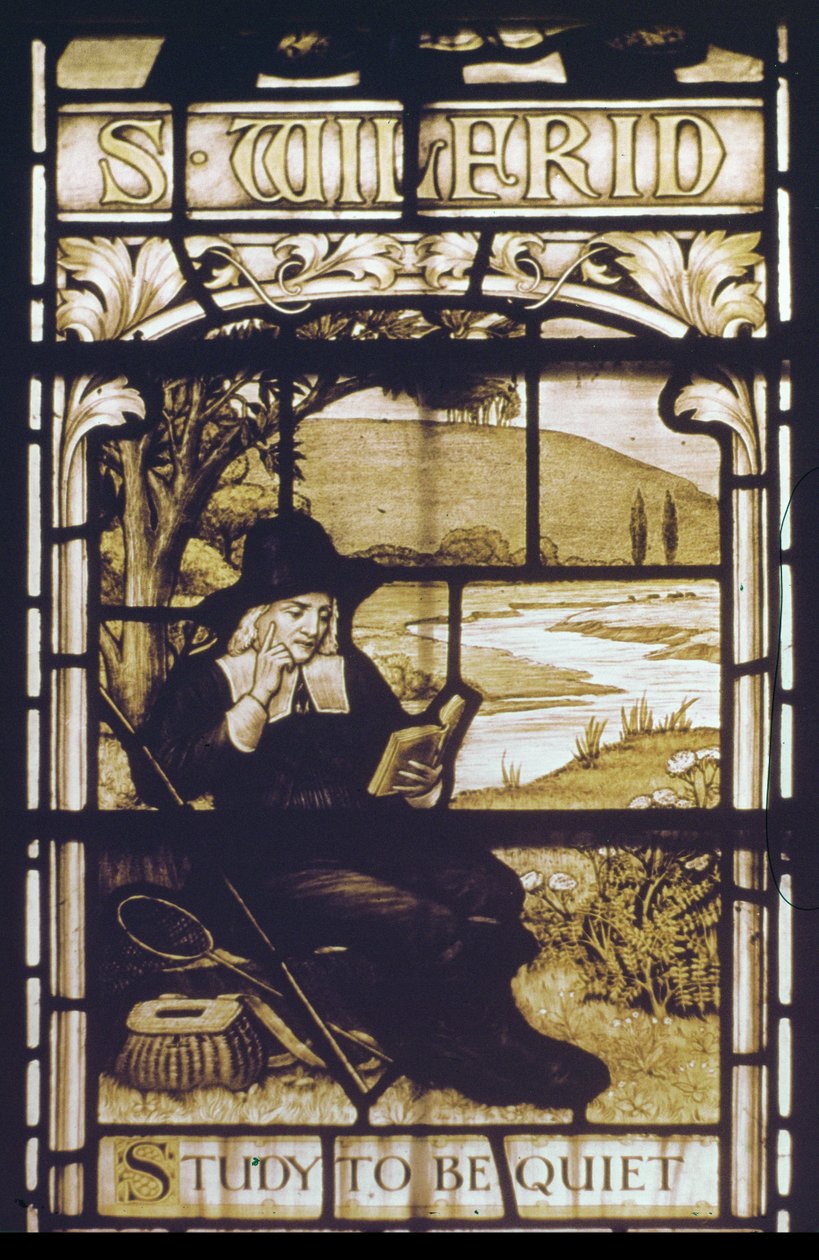 Vindu som viser Izaak Walton (farget glass) av English School