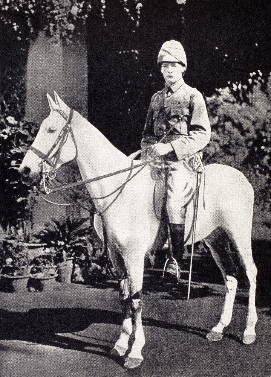 Winston Churchill til hest i Bangalore, India i 1897, fra 