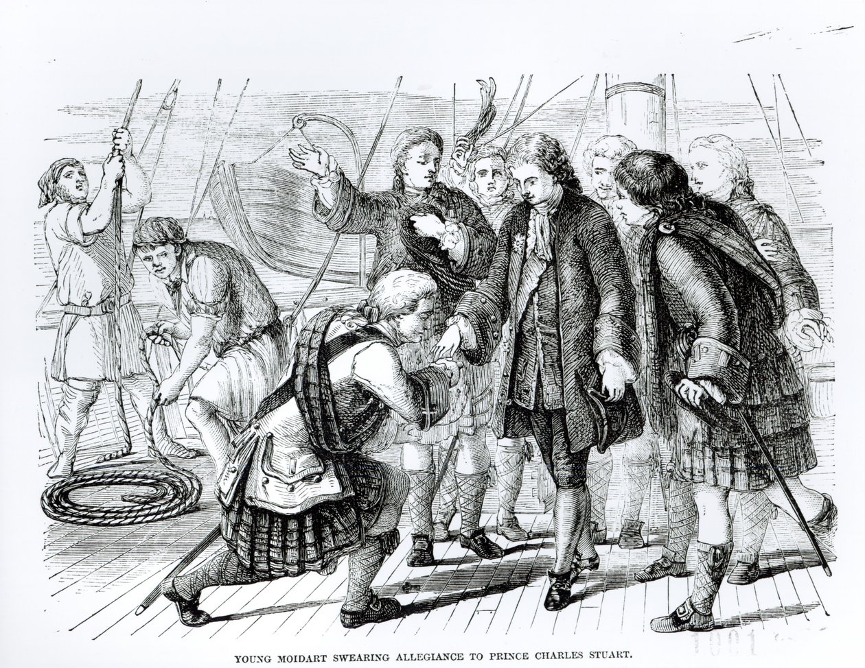 Unge Moidart sverger troskap til prins Charles Edward Stuart (1720-88) av English School