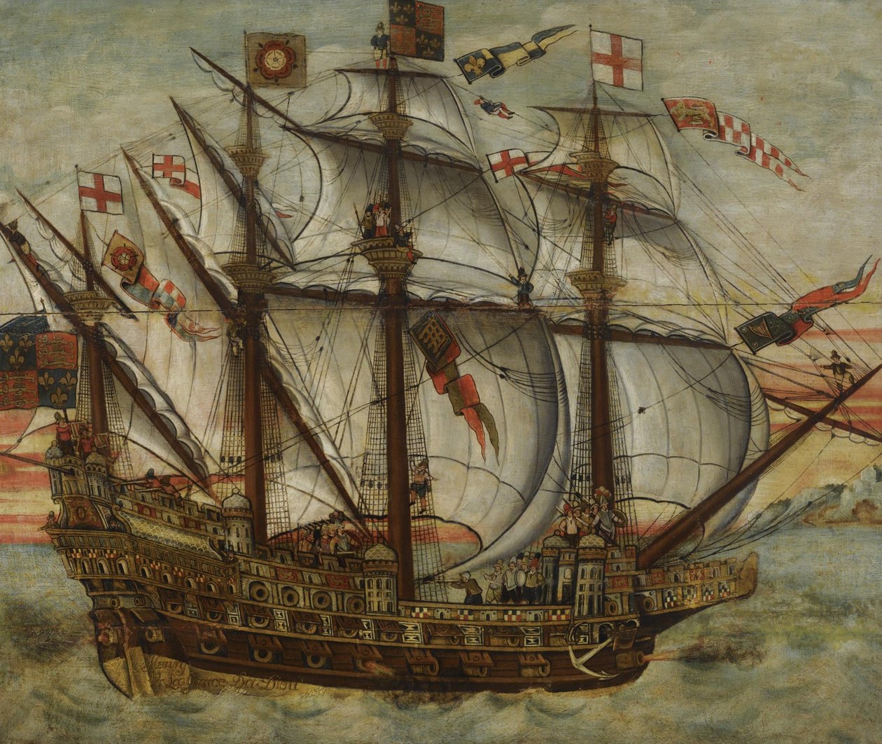 Carrack Henry Grace à Dieu, 1500-tallet av English Master