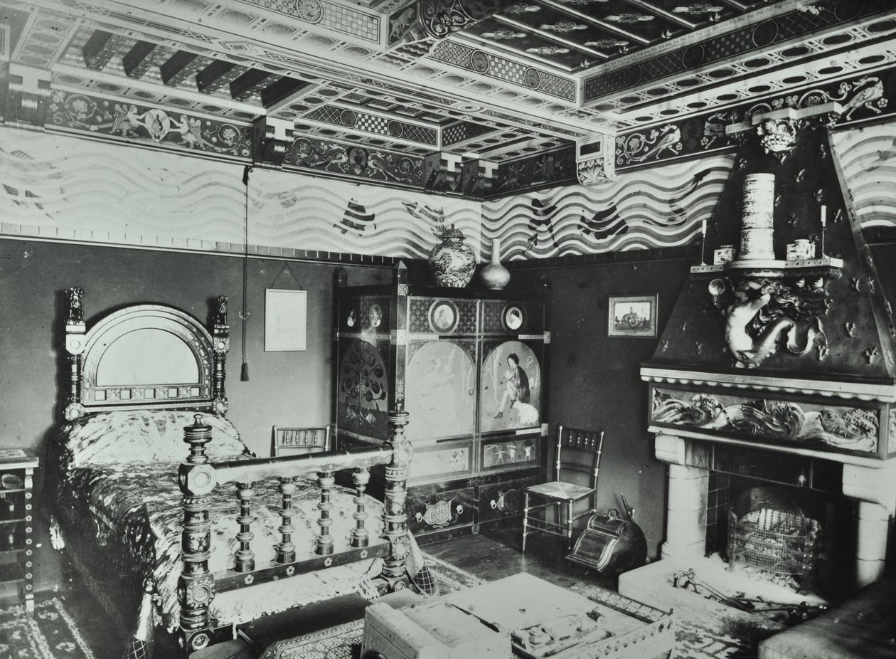 Melbury Road 9: soverom, 1890 av English Photographer