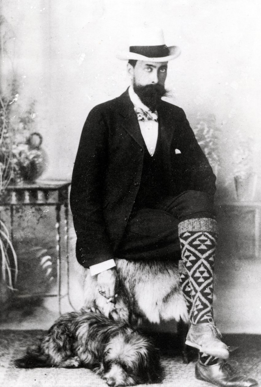 Adrian Hope med Robbie, ca. 1880-1900 av English Photographer