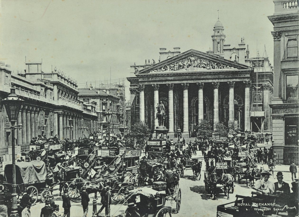 Bank of England, Threadneedle Street, City of London, 1890 av English Photographer