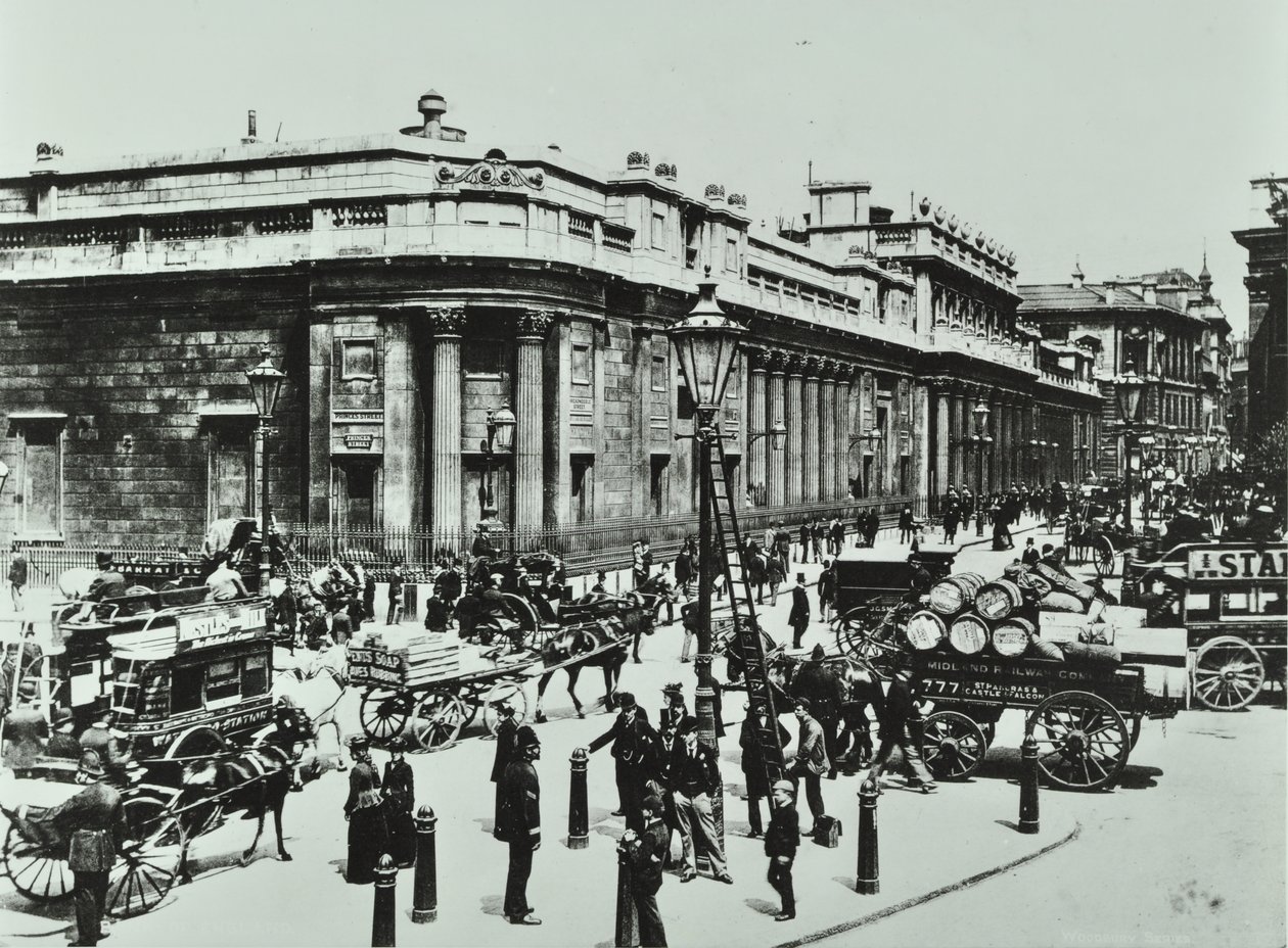 Bank of England, Threadneedle Street, City of London, 1890 av English Photographer