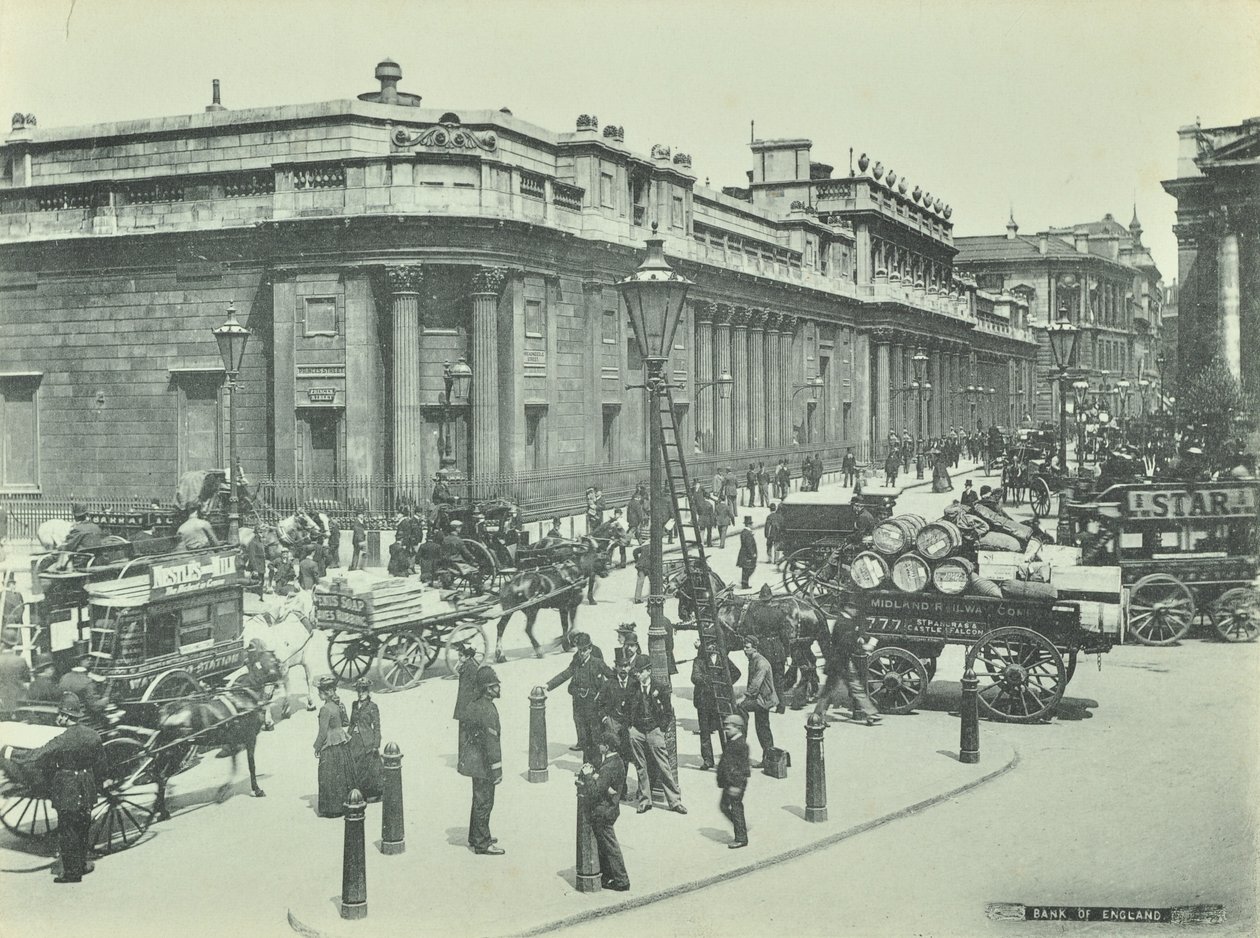 Bank of England, Threadneedle Street, City of London, 1895 av English Photographer