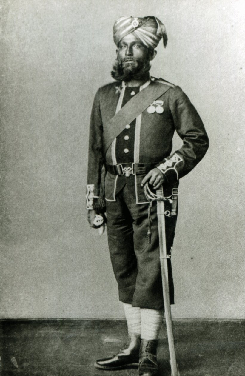 Bengal infanterist, ca. 1900 (s/hvitt-bilde) av English Photographer