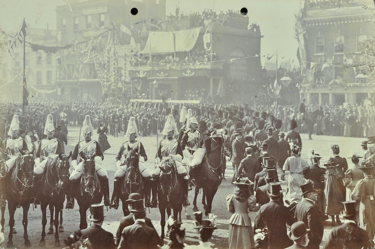 Blackwall Tunnel: slekt som prinsen av Wales, senere kong Edward VII, og prinsesse Alexandria deltar på den seremonielle åpningen av tunnelen, 1897 av English Photographer