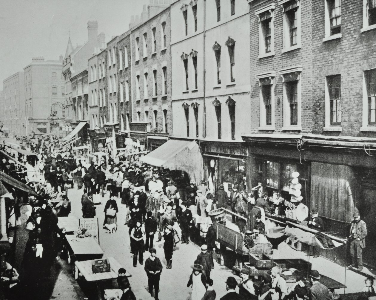 Brick Lane Market, Brick Lane: generell oversikt, 1895 av English Photographer