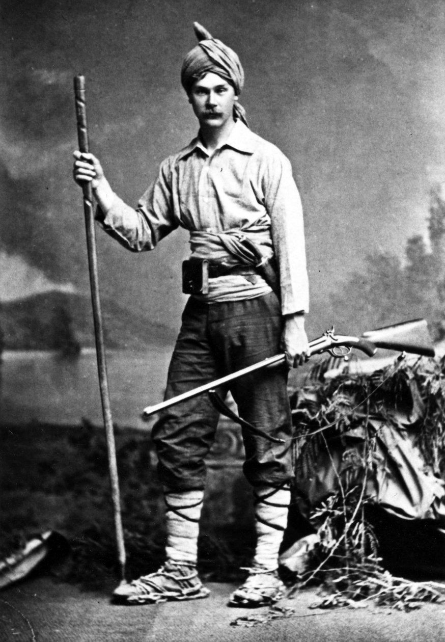 Britisk jeger i India, ca. 1870-tallet av English Photographer