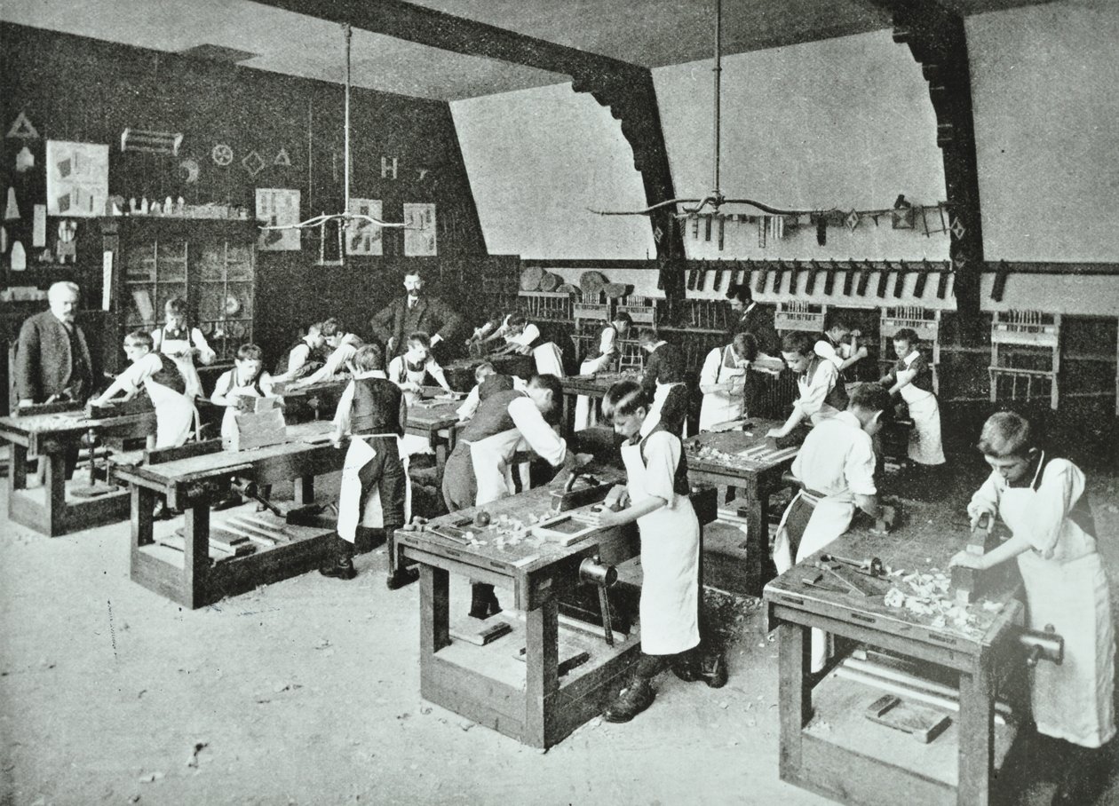 Snekkerklasse, 1896 av English Photographer