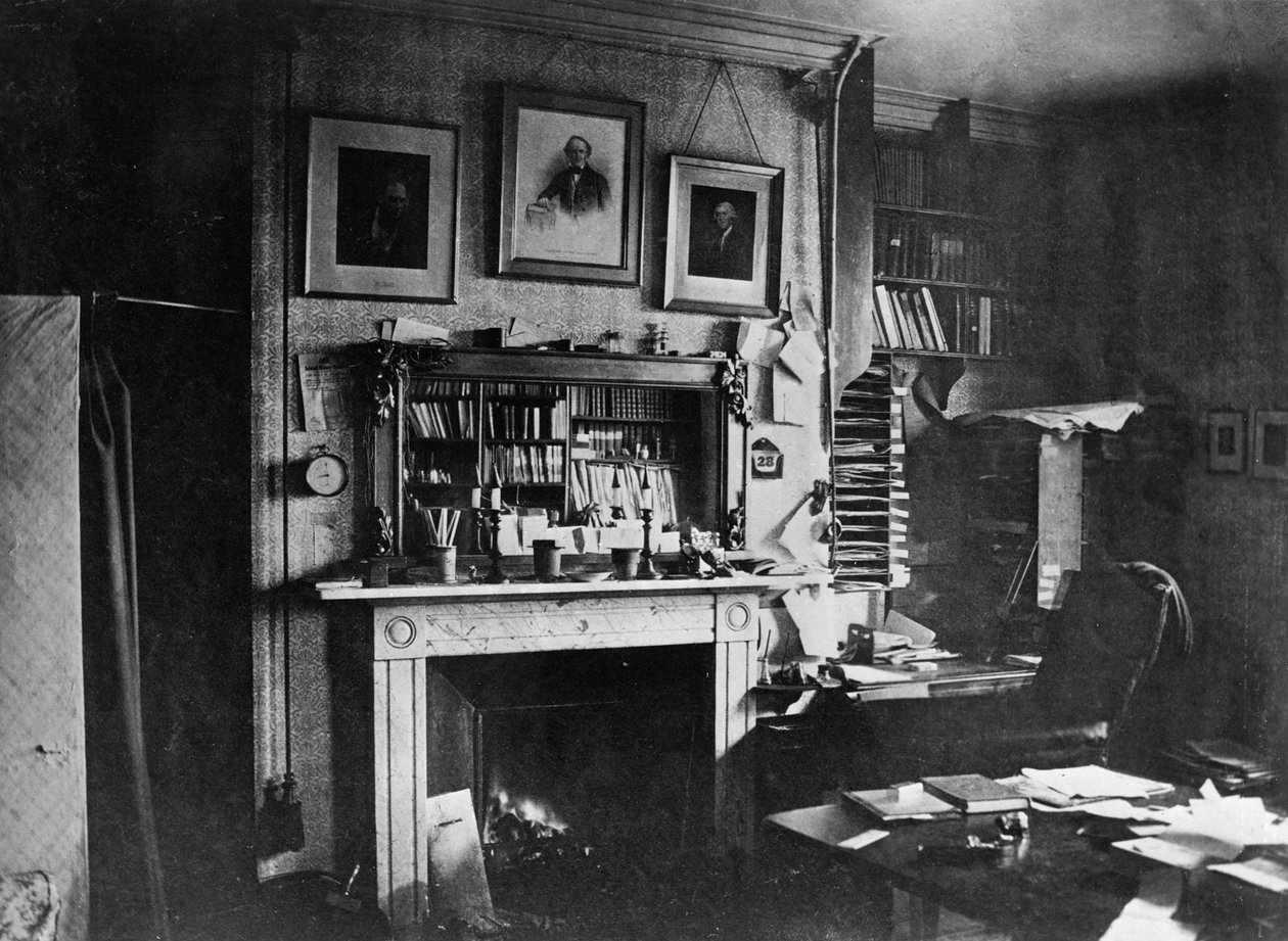 Charles Darwins studerer ved Down House av English Photographer
