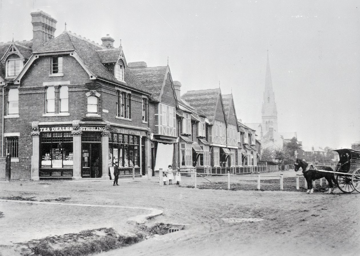 Hjørne av Chase Side og Chase Green Avenue, ca. 1890 s/hv-bilde) av English Photographer