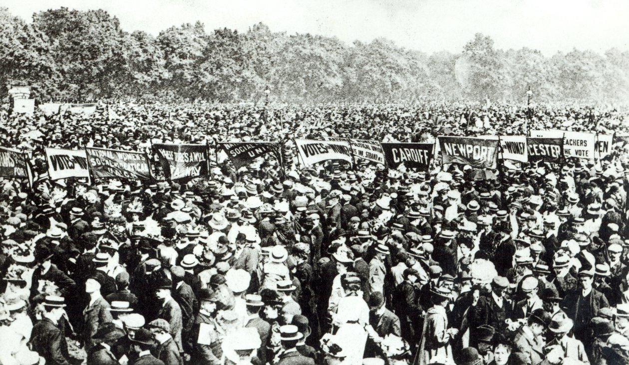 Great Votes for Women-demonstrasjon i Hyde Park, 21. juni 1908 av English Photographer