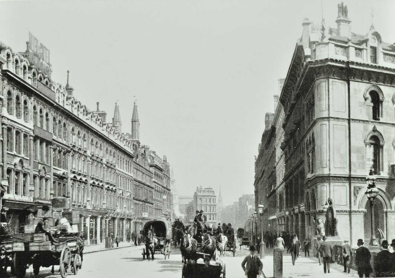 Holborn Viaduct, ser østover, City of London, 1875 av English Photographer