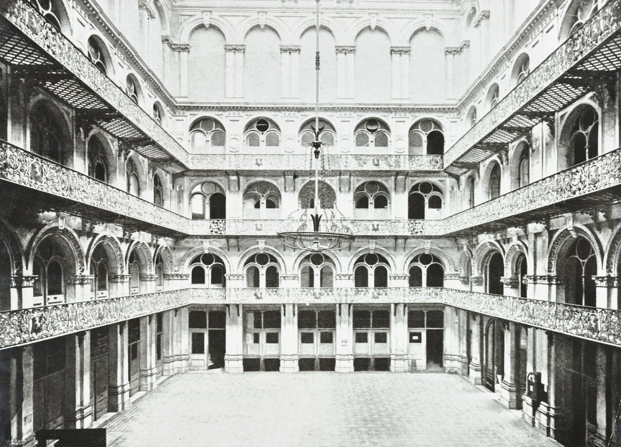 Hop Exchange: interiør i østhallen, Southwark Street, London, 1890 av English Photographer