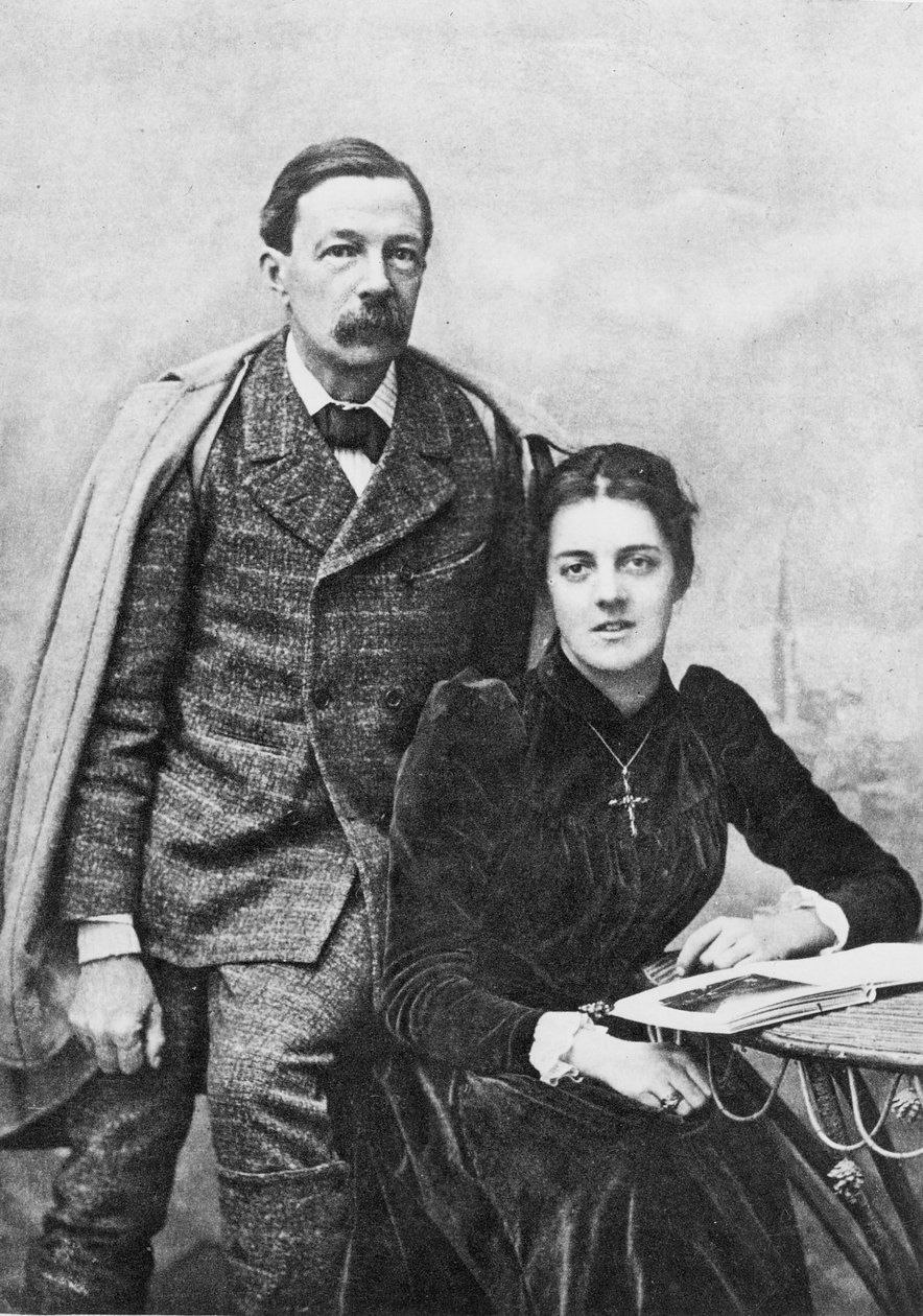 John Addington Symonds (1840-93) og hans datter, 1891 av English Photographer