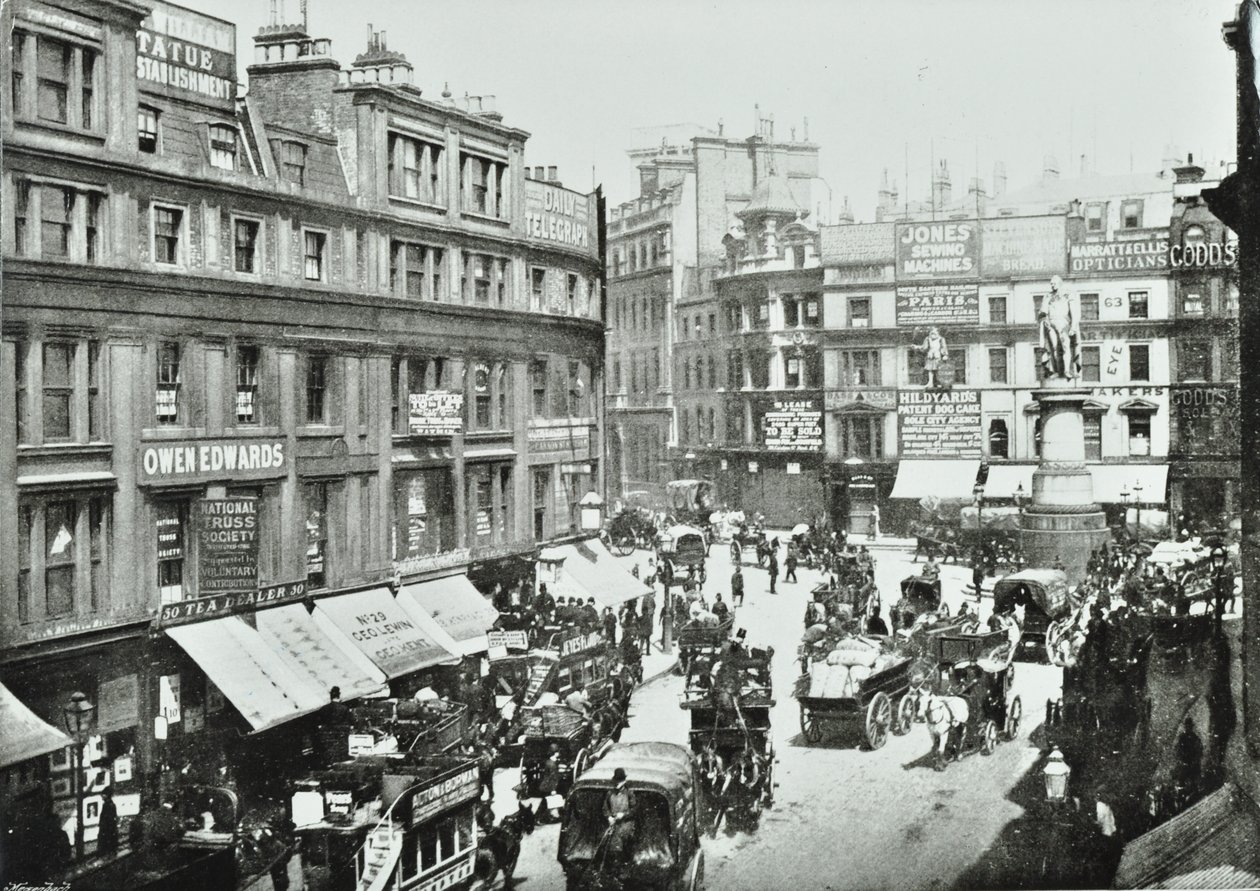 King William Street, ser nordover, City of London, 1895 av English Photographer