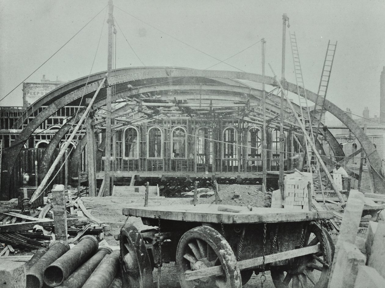 Kings Cross Station: byggearbeid pågår, 1862 av English Photographer