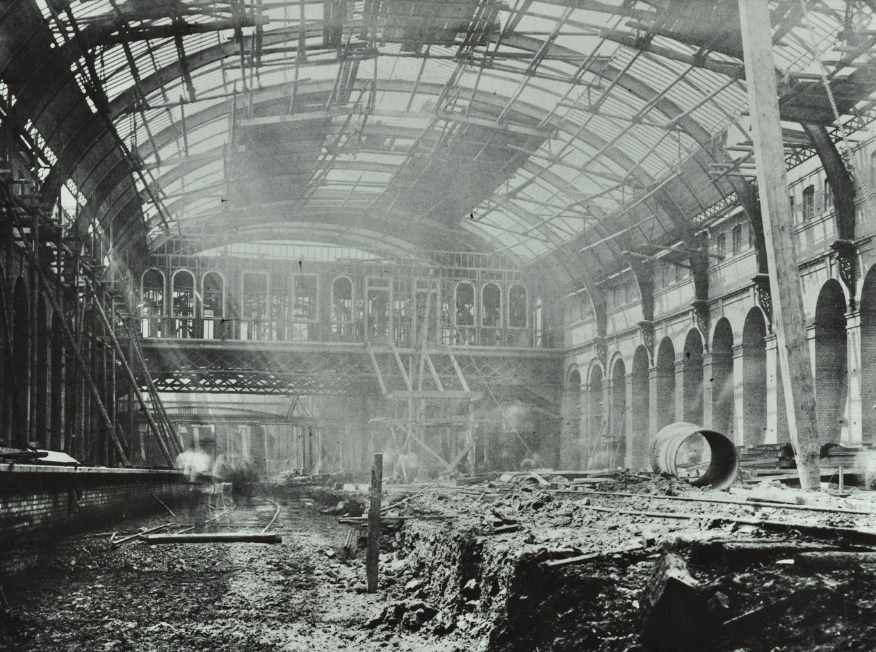 Kings Cross Station: byggearbeid pågår, 1862 av English Photographer