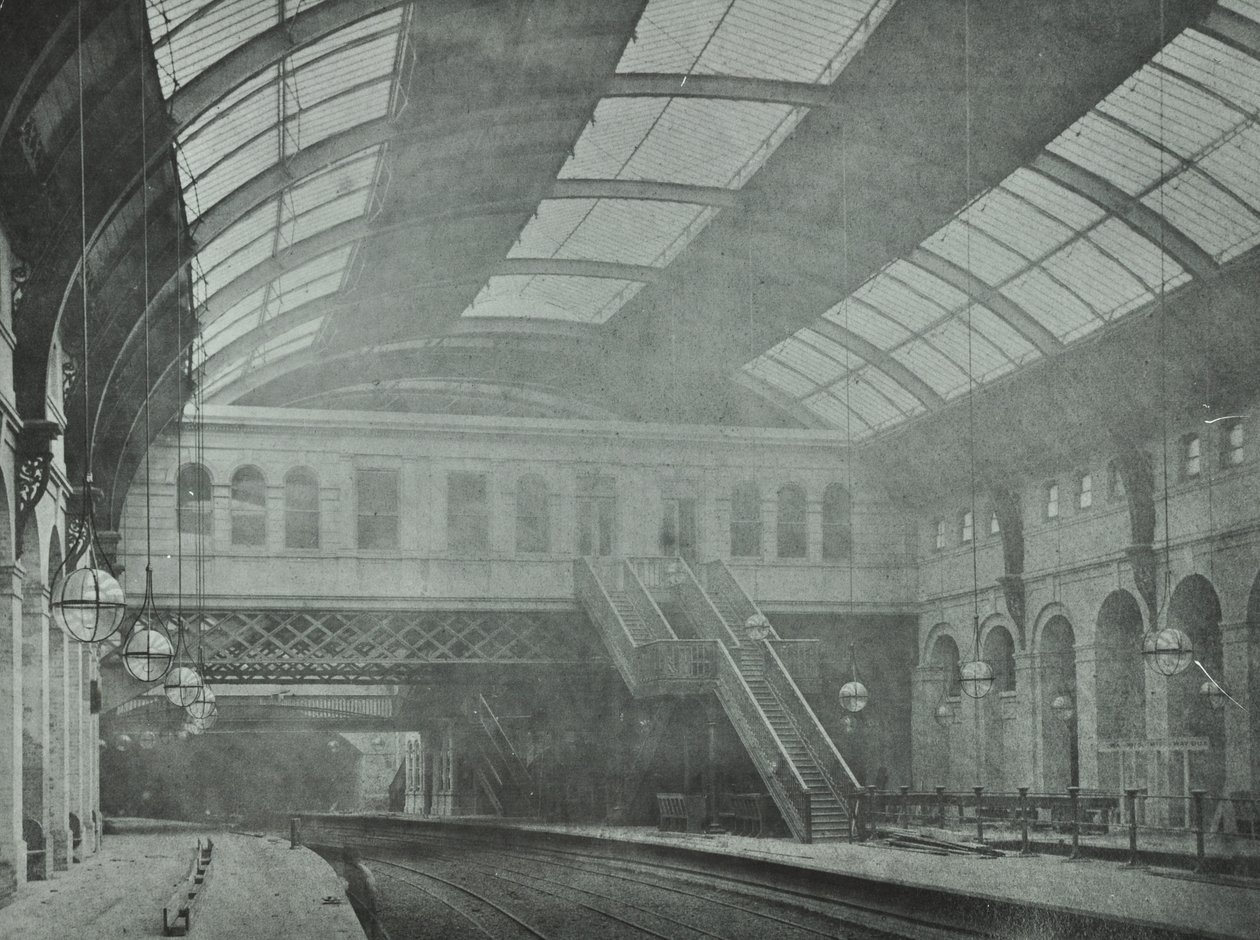 Kings Cross Station: utsikt over plattformene, 1862 av English Photographer