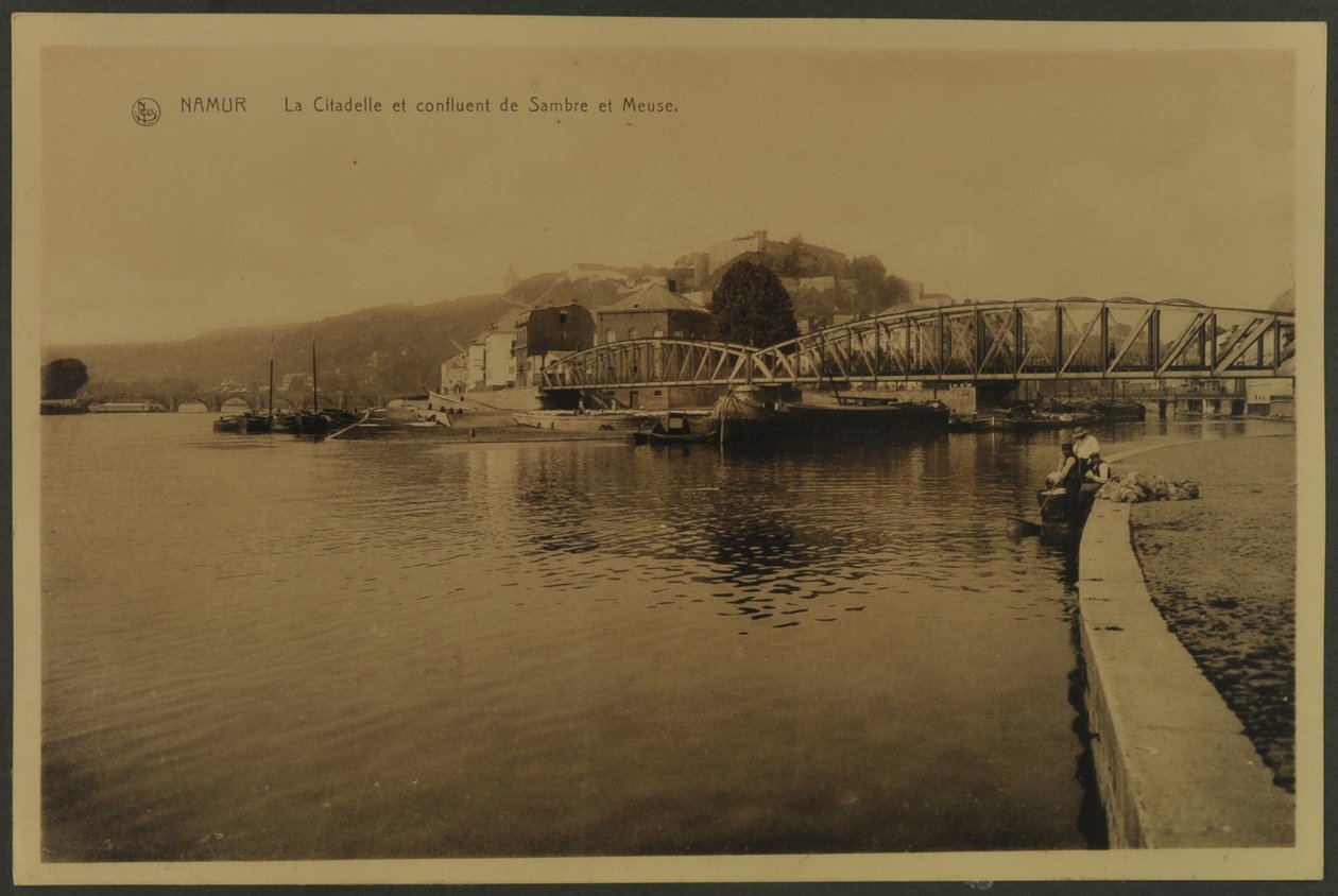 Citadellet og sammenløpet av Sambre og Meuse, Namur, ca. 1914 av English Photographer