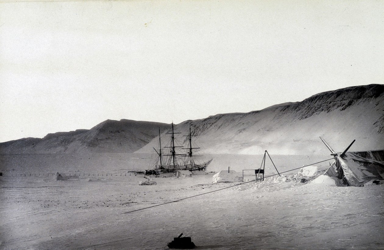 Nordpolen: Discovery Bay, vinter - i "" Fortelling om en reise til Polarsee under 1875-76", GS Nares, red. London av English Photographer