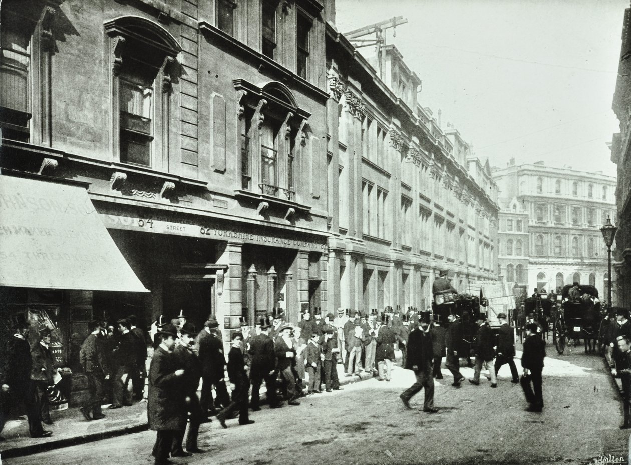 Old Broad Street, inngang til børsen, City of London, 1890 av English Photographer