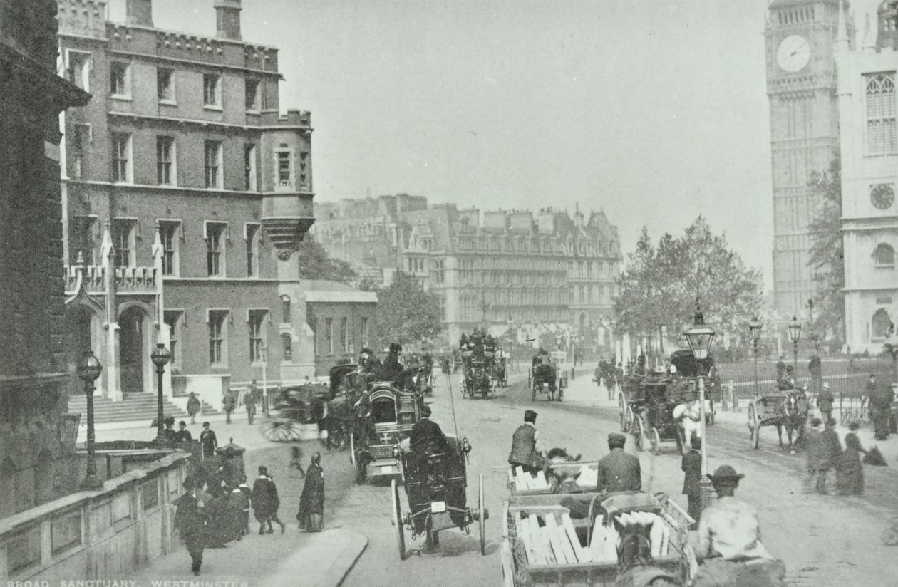 Parliament Square, Westminster LB: Broad Sanctuary med utsikt til Parliament Square, 1896 av English Photographer