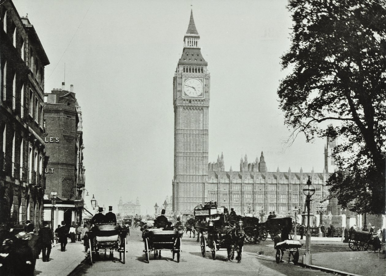 Parliament Square, Westminster LB: Parliament Square ser til Bridge Street, 1895 av English Photographer