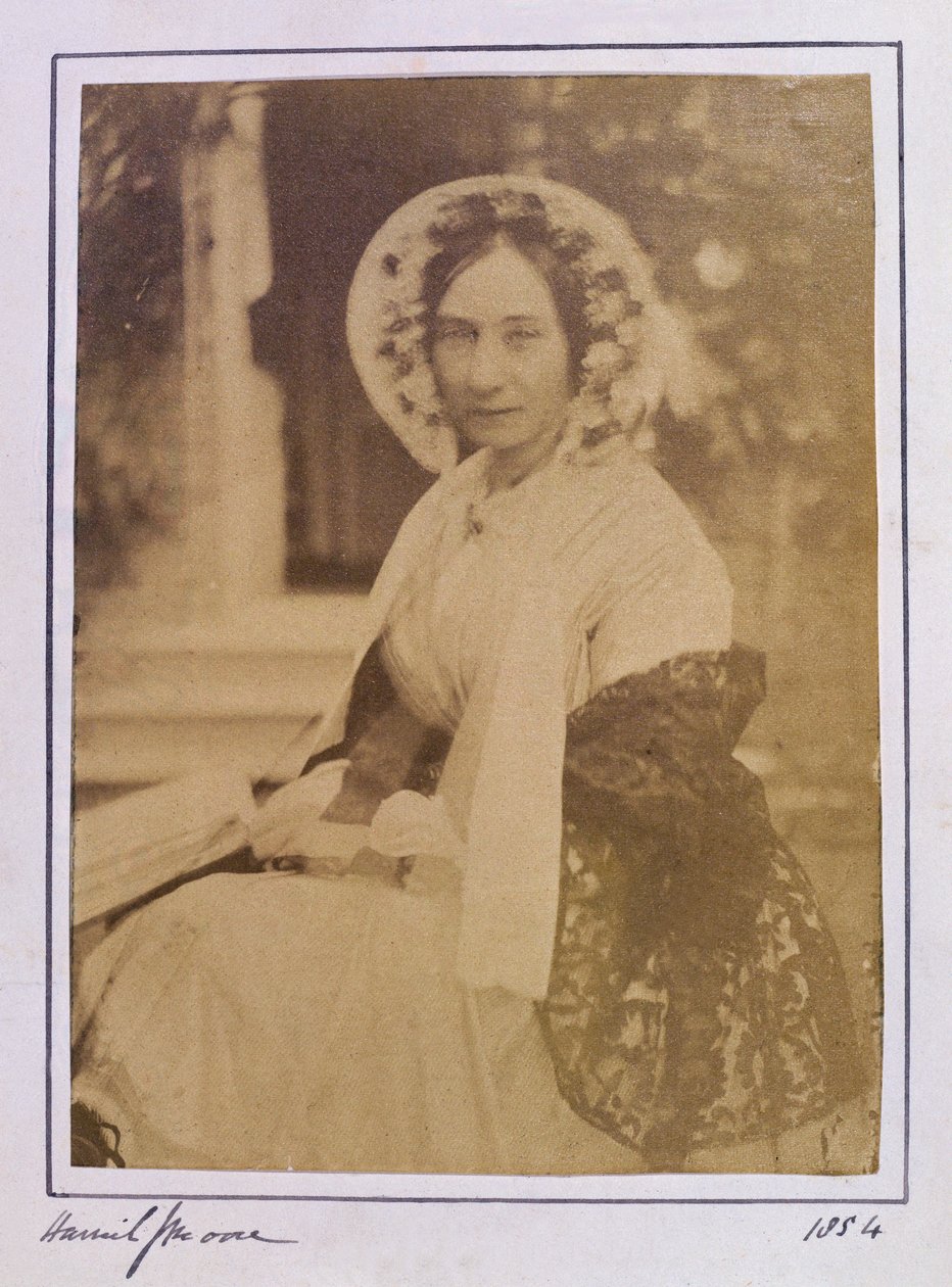 Portrett av Harriet Jane Moore (1801-84) 1854 (albumtrykk) av English Photographer