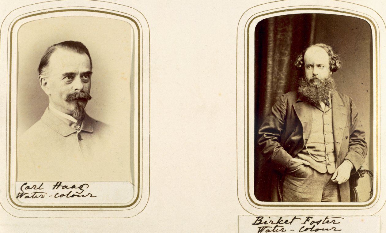 Portretter av Carl Haas og Myles Birket Foster (sepiafoto) av English Photographer